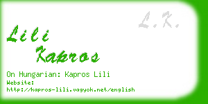 lili kapros business card